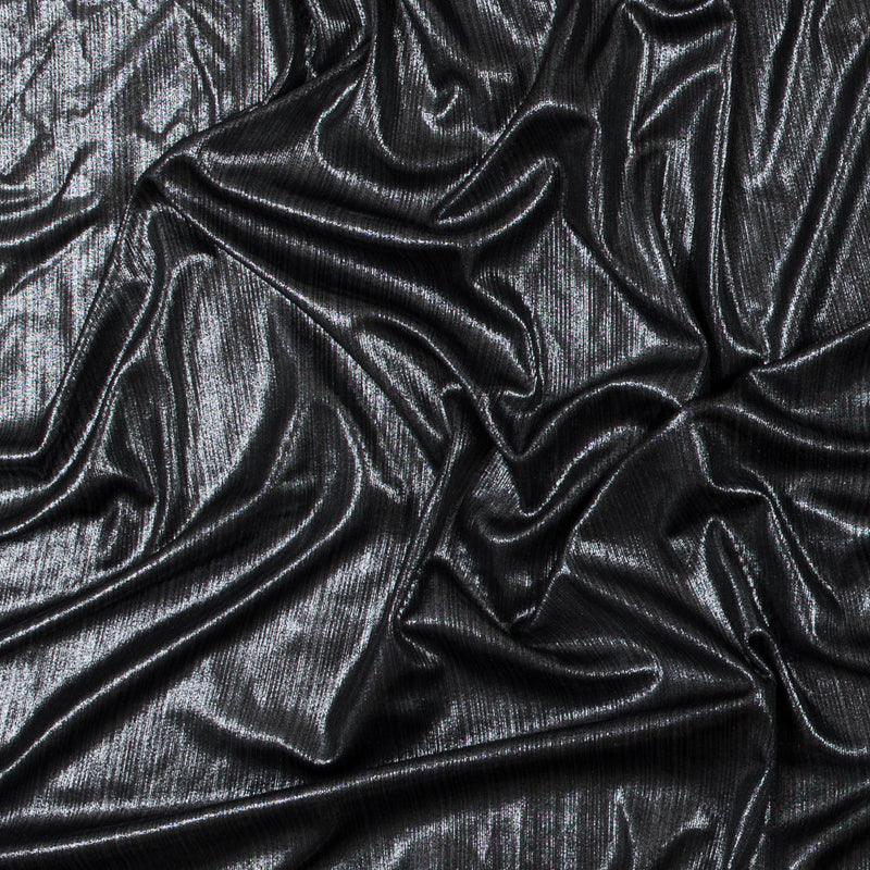 Textured All-Over Foil Knit - Metallic Silver - Lizabet Collection