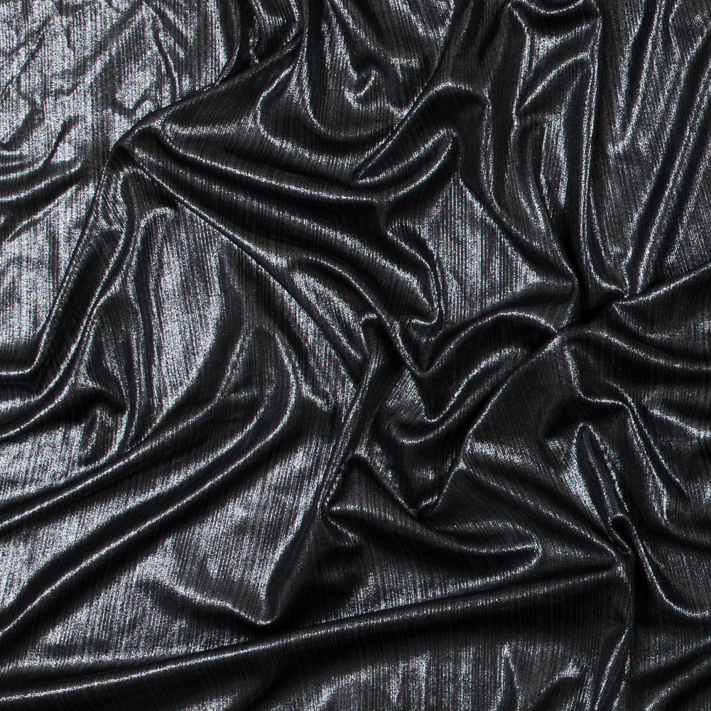 Textured All-Over Foil Knit - Metallic Silver - Lizabet Collection