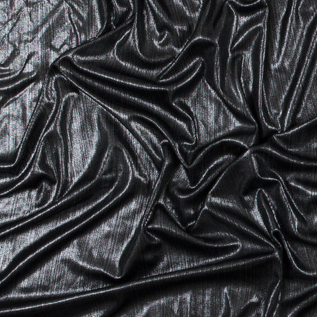 Textured All-Over Foil Knit - Metallic Silver - Lizabet Collection