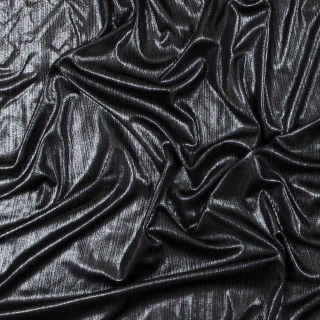 Textured All-Over Foil Knit - Metallic Silver - Lizabet Collection