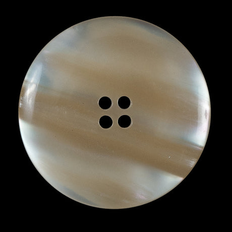 Beige Iridescent Plastic Button - 54L/34mm