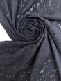 Black Polyamide Elastane Knitted Floral Fabric