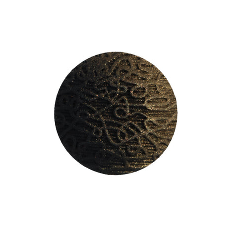 Italian Black and Gold Etched Ombre Button - 36L/23mm