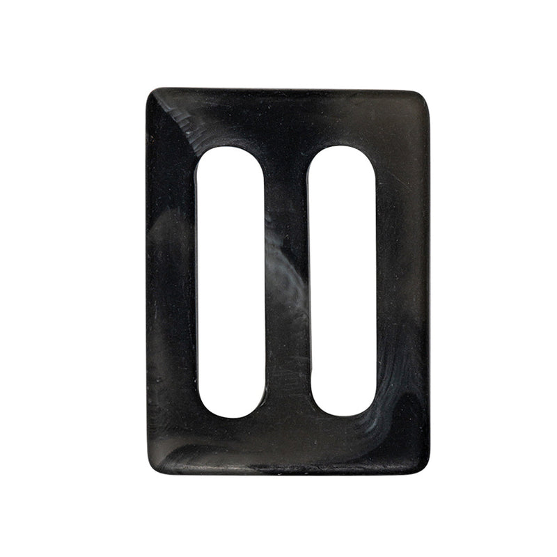 Black, Gray and White Swirl Translucent Plastic Slider - 1" x 1.375"