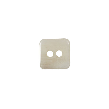 Tofu and White Swirl Semi-Translucent Two-Hole Square Plastic Button - 24L/15mm