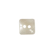 Tofu and White Swirl Semi-Translucent Two-Hole Square Plastic Button - 24L/15mm