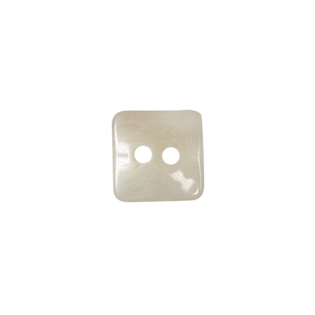 Tofu and White Swirl Semi-Translucent Two-Hole Square Plastic Button - 24L/15mm