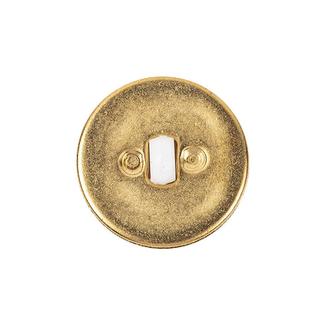 White and Gold Rimmed 2-Piece Shank Back Plastic Button - 36L/23mm
