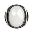 White and Gunmetal 2-Piece Faceted Shank Back Button - 44L/28mm