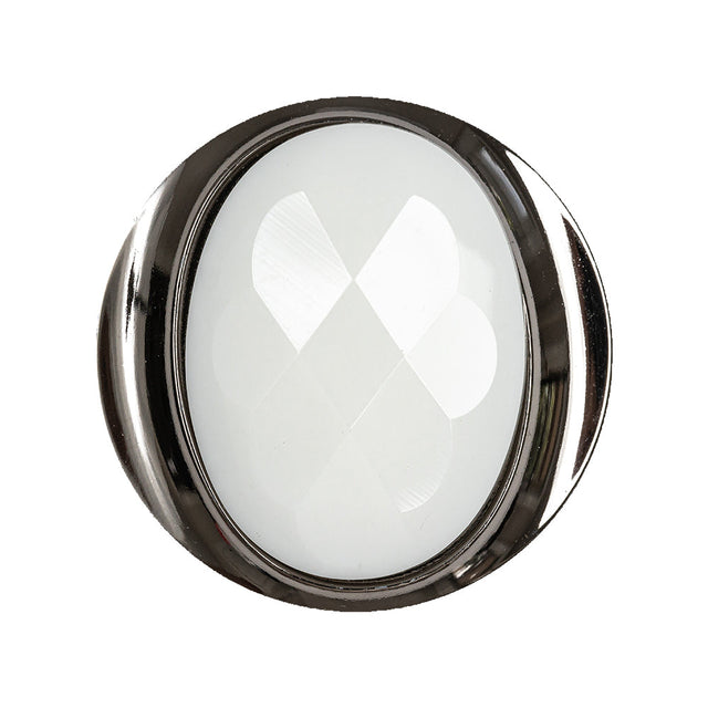 White and Gunmetal 2-Piece Faceted Shank Back Button - 44L/28mm