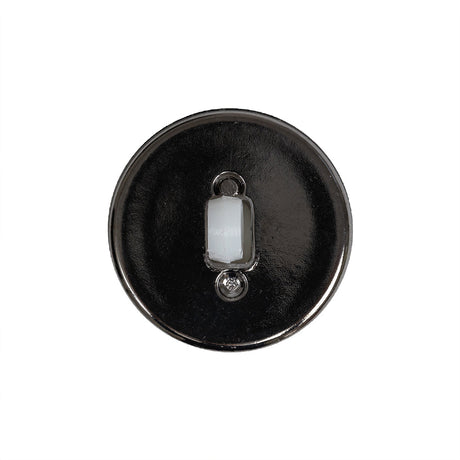 White and Gunmetal 2-Piece Faceted Shank Back Button - 36L/23mm