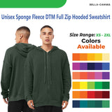 Bella + Canvas® Unisex Sponge Fleece Full Zip Hooded Sweatshirt