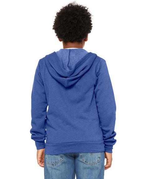Bella + CanvasÂ Youth Sponge Fleece Full Zip Hooded Sweatshirt - L