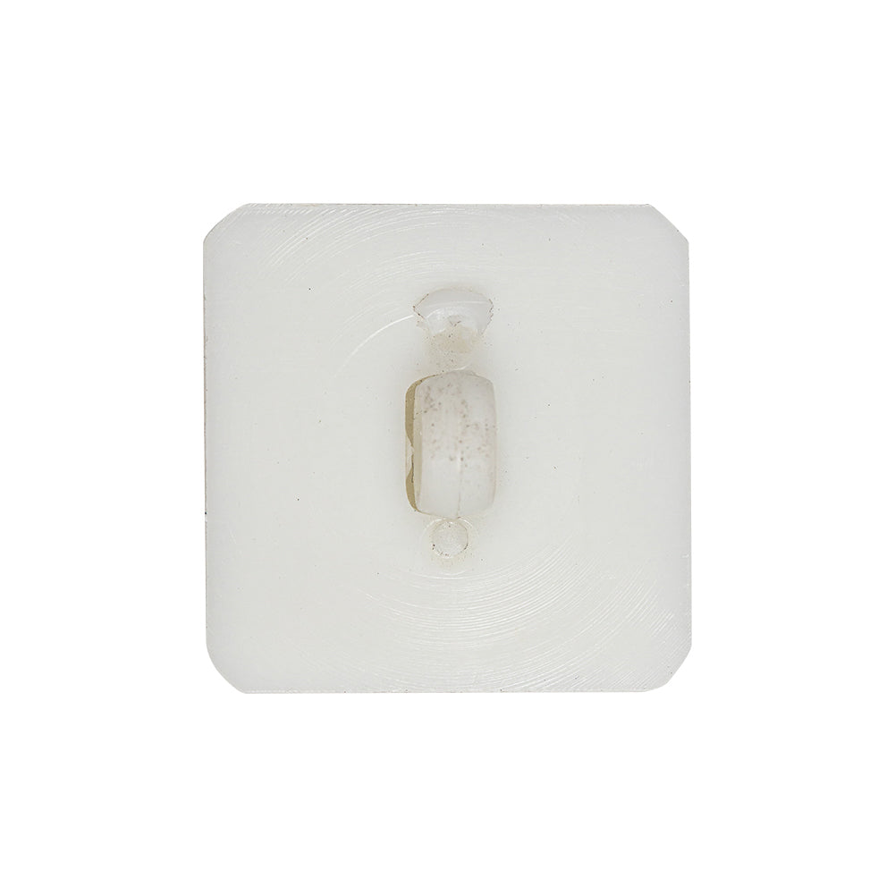 White Square with Molded Decoration 2-Piece Shank Back Plastic Button - 44L/28mm