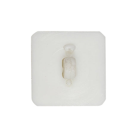 White Square with Molded Decoration 2-Piece Shank Back Plastic Button - 44L/28mm
