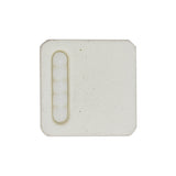 White Square with Molded Decoration 2-Piece Shank Back Plastic Button - 44L/28mm