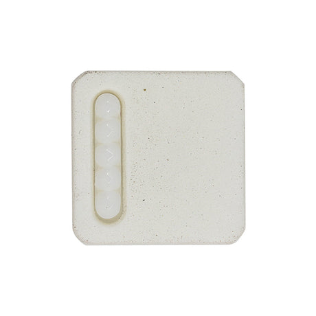 White Square with Molded Decoration 2-Piece Shank Back Plastic Button - 44L/28mm