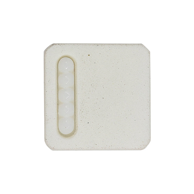 White Square with Molded Decoration 2-Piece Shank Back Plastic Button - 44L/28mm