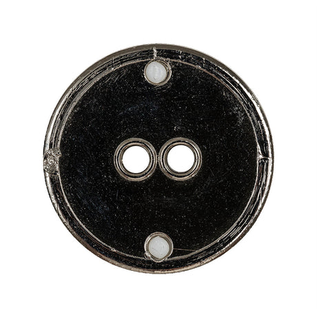 White and Silver Wavy Textured 2-Hole 2-Piece Button - 44L/28mm