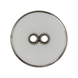 White and Silver Wavy Textured 2-Hole 2-Piece Button - 44L/28mm