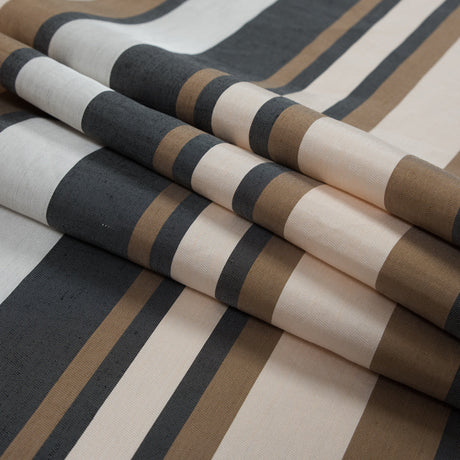 Spiced Latte Barcode Striped Rayon Shantung
