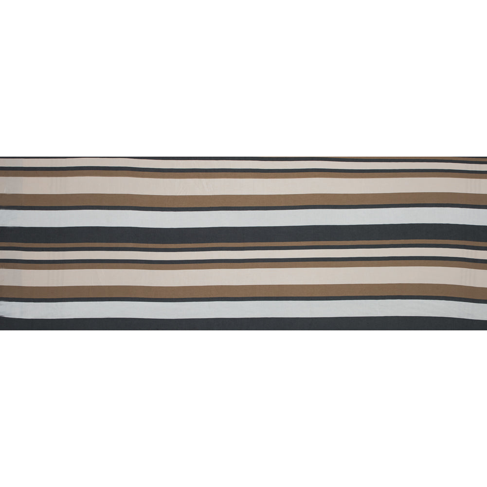 Spiced Latte Barcode Striped Rayon Shantung