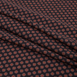 Italian Orange and Black Floral Digitally Printed Stretch Polyester