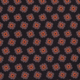 Italian Orange and Black Floral Digitally Printed Stretch Polyester