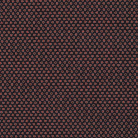 Italian Orange and Black Floral Digitally Printed Stretch Polyester