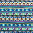 Deep Ultramarine and Yellow Geometric Stripes Printed Rayon Challis