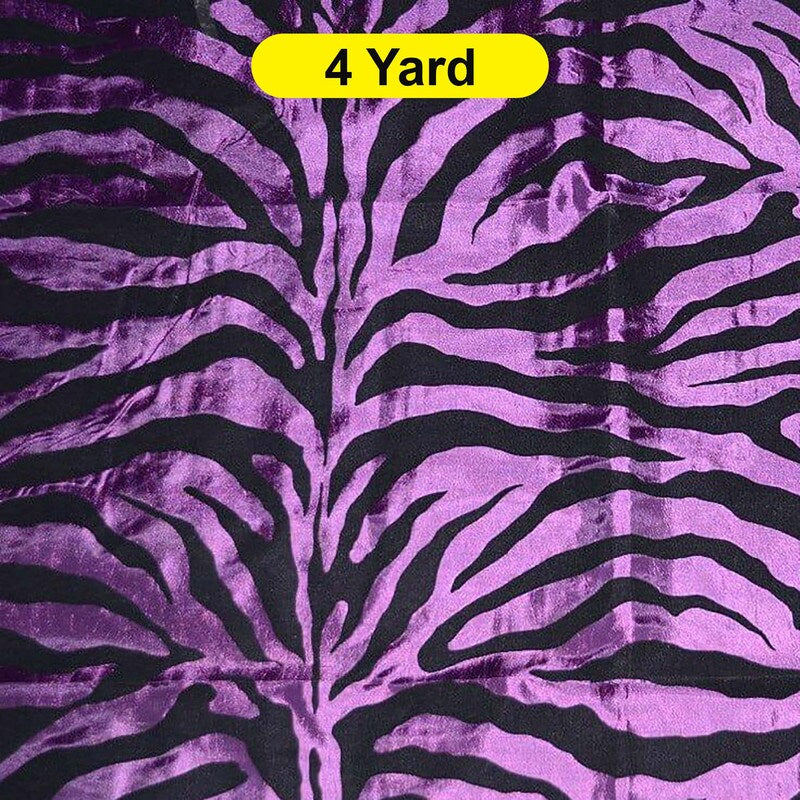 Zebra Flocking Taffeta Flocking Velvet Zebra Fabric 60" Wide