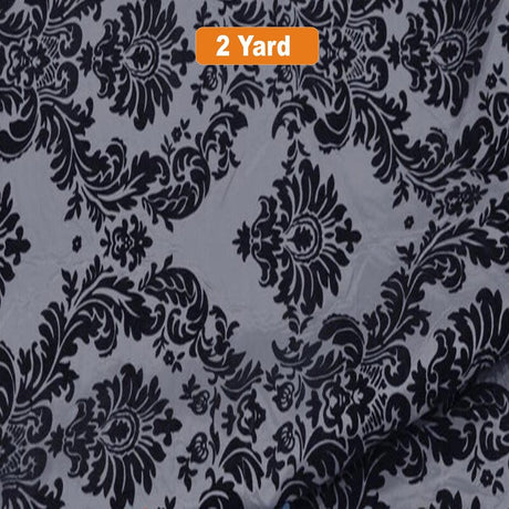 Damask Flocking Taffeta Fabric - 60" Wide for Curtains, Apparel, and Décor