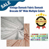 Vintage Damask Fabric Damask Brocade 58" Wide Multiple Colors