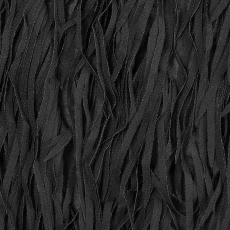Black Chiffon Fringe Fabric