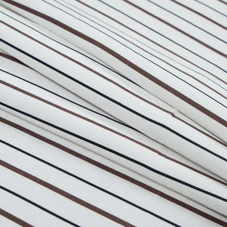 Brown, Black and White Striped Rayon Twill