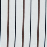 Brown, Black and White Striped Rayon Twill