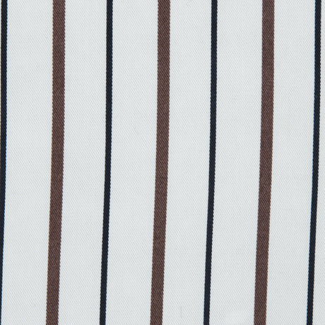Brown, Black and White Striped Rayon Twill