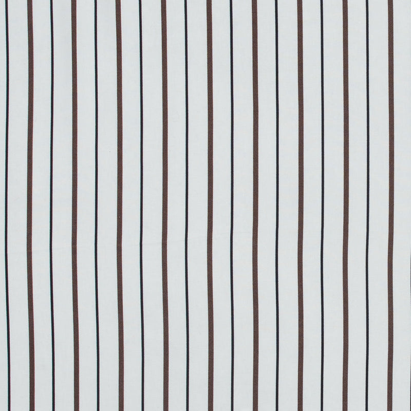 Brown, Black and White Striped Rayon Twill