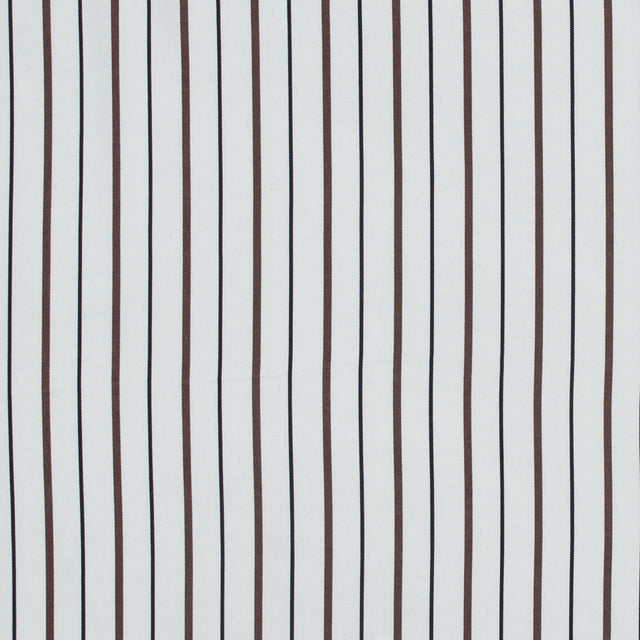 Brown, Black and White Striped Rayon Twill