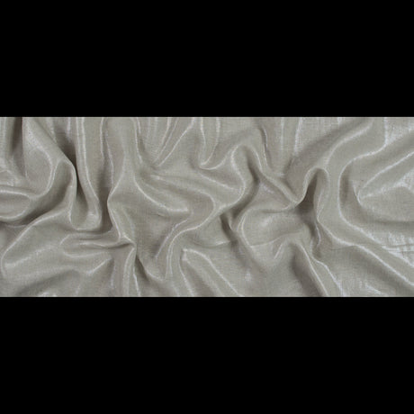 Lightweight Linen Woven with Metallic Silver Foil - Oatmeal - Simone Collection