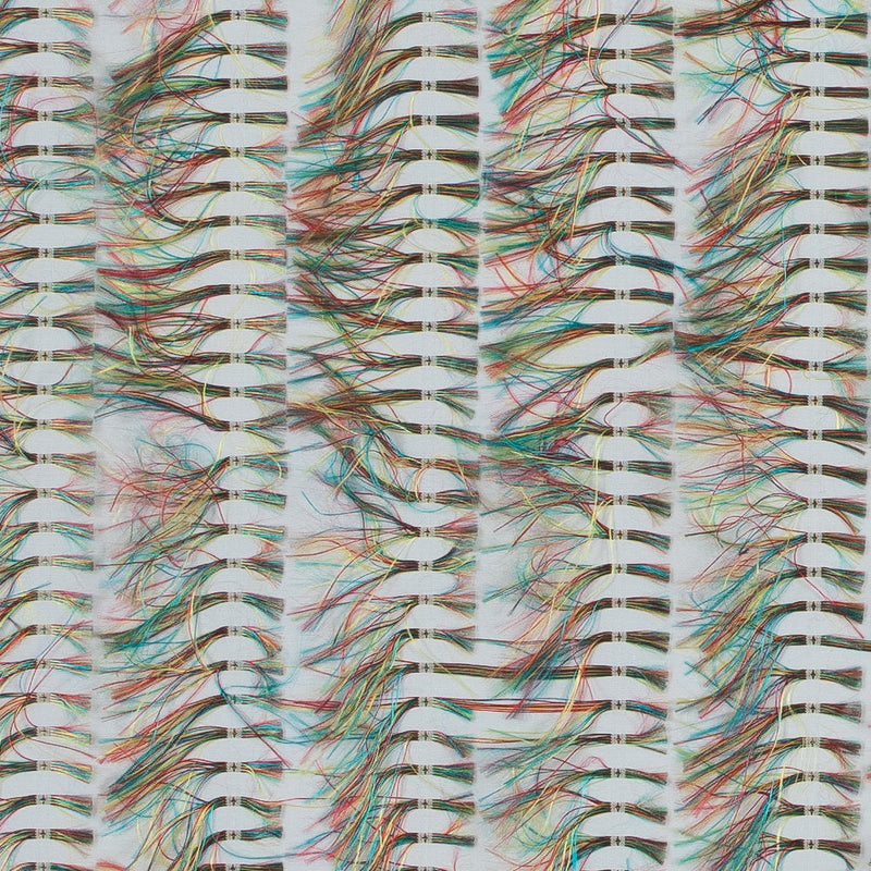 Optic White and Multicolor Eyelash Fringe Fabric