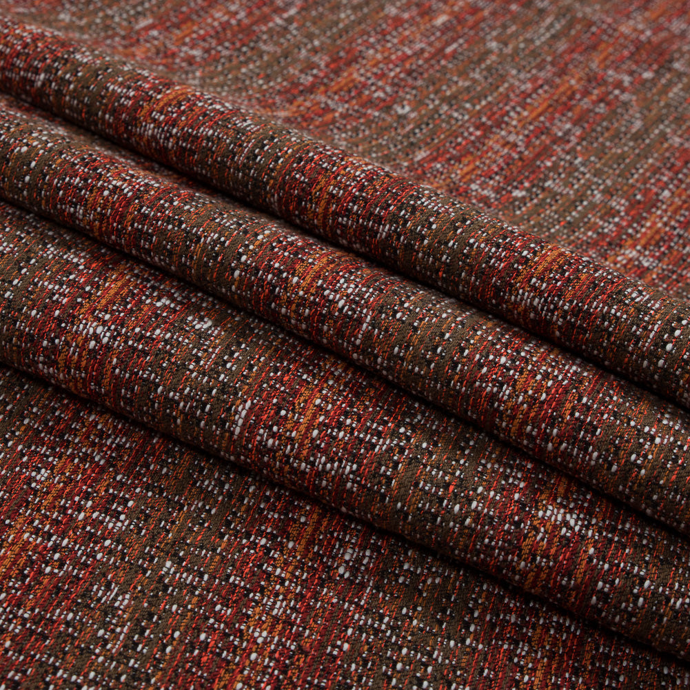 Red, Orange and Brown Cotton Tweed