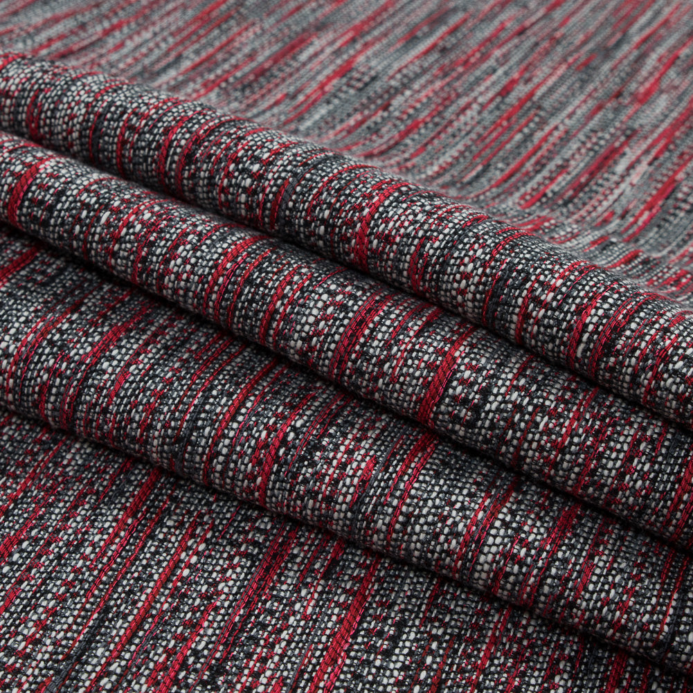 Red and White Cotton Tweed