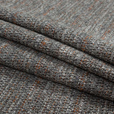 Truffle, Orange and White Cotton Tweed