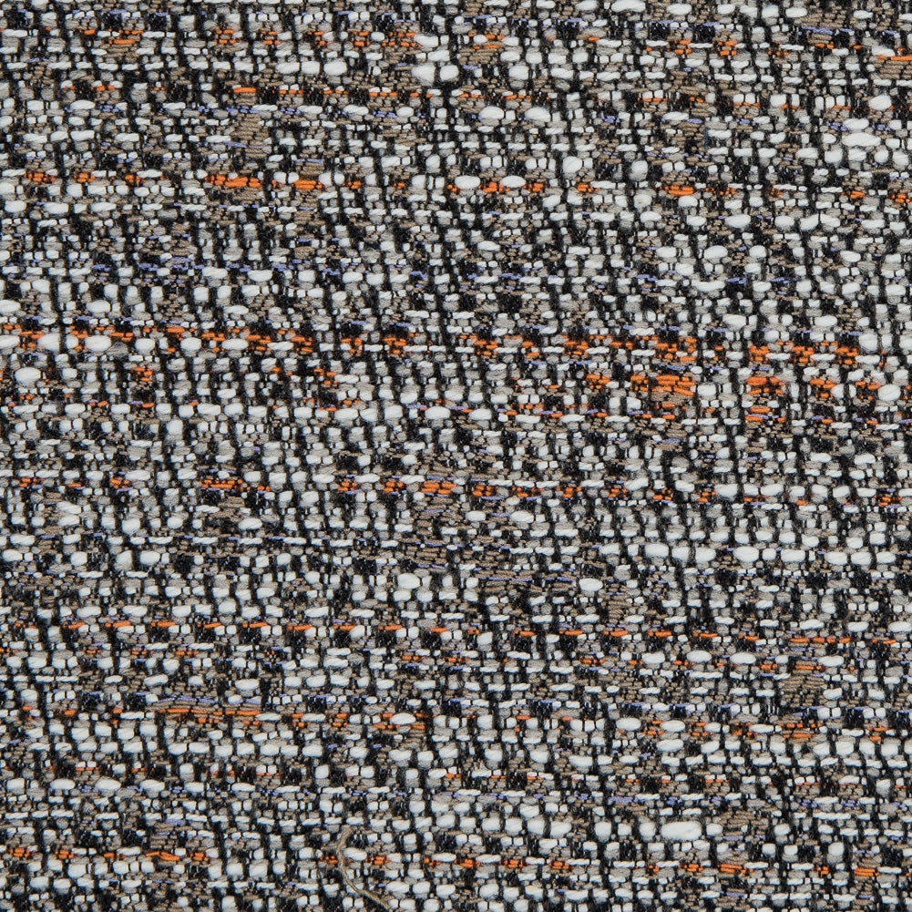 Truffle, Orange and White Cotton Tweed