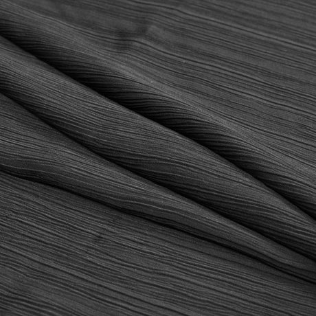Black Stretch Rayon Plisse