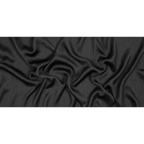 Black Stretch Rayon Plisse
