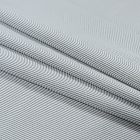 Theory Light Slate and White Striped Polyester Shirting