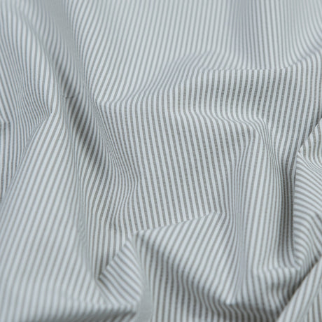 Theory Light Slate and White Striped Polyester Shirting