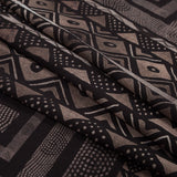 Brown and Black Geometric Printed Polyester Panel